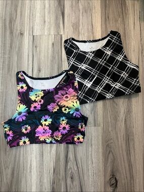 Girls Floral and Plaid Dance Tops
